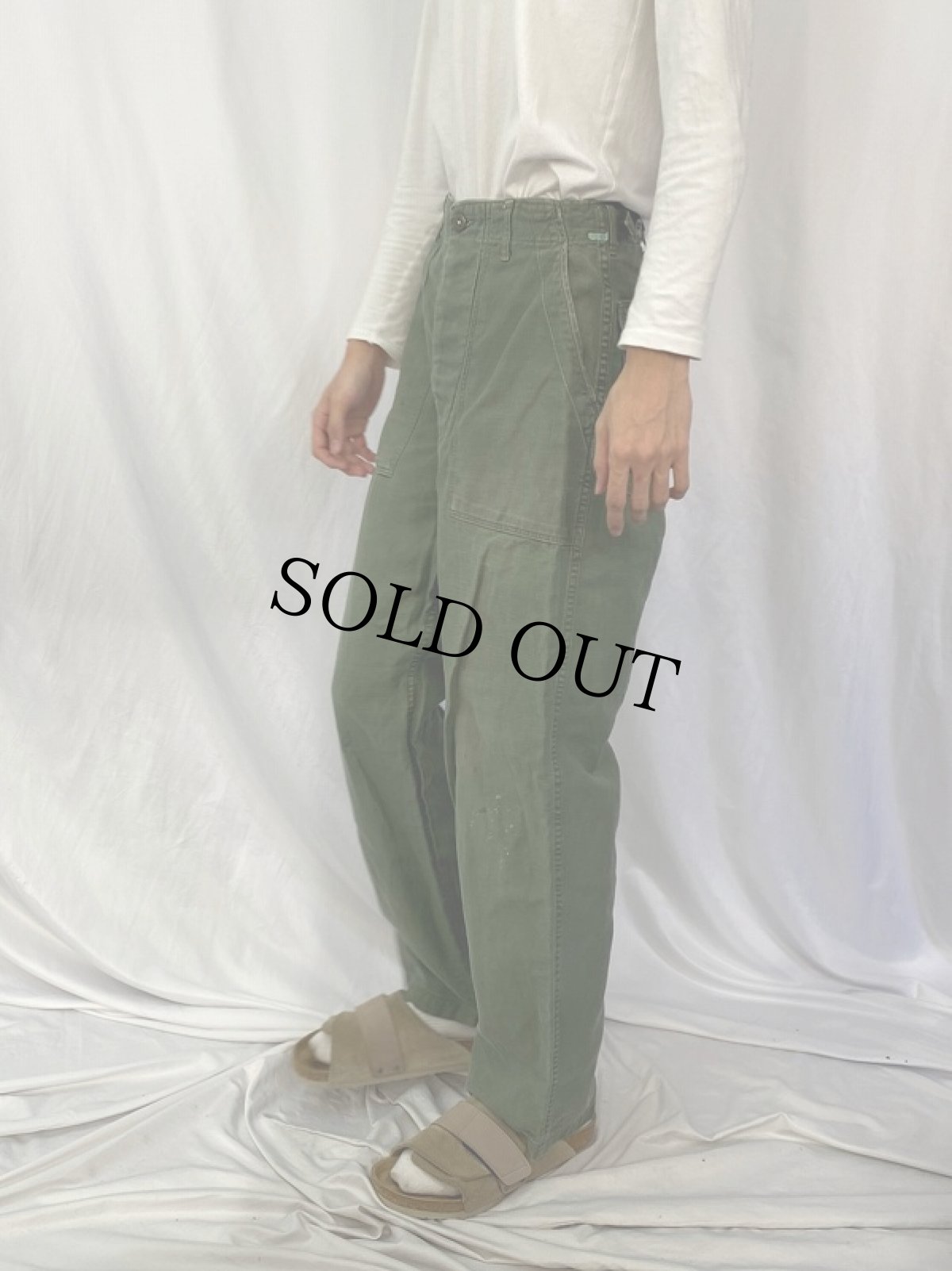 画像3: 60's U.S.ARMY "サイドアジャスタ付き" ベイカーパンツ W27 (3)