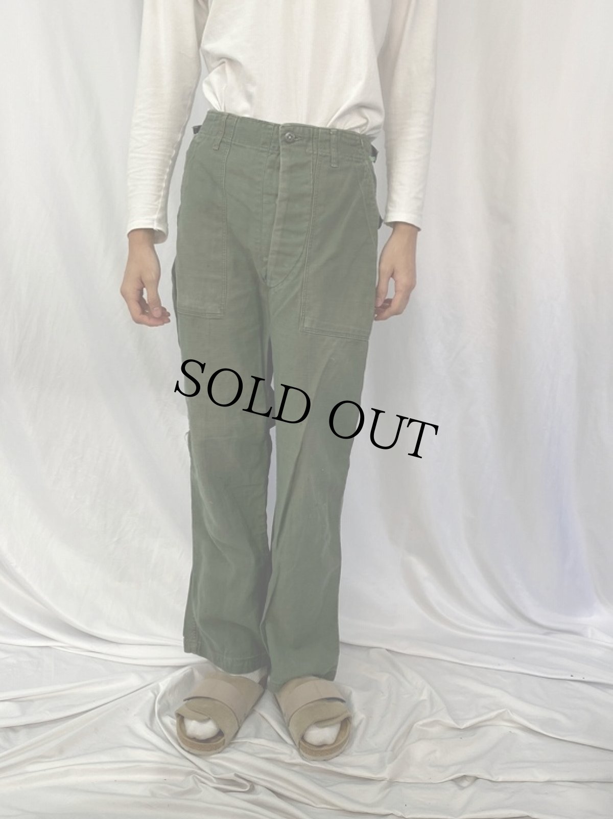 画像2: 60's U.S.ARMY "サイドアジャスタ付き" ベイカーパンツ W27 (2)