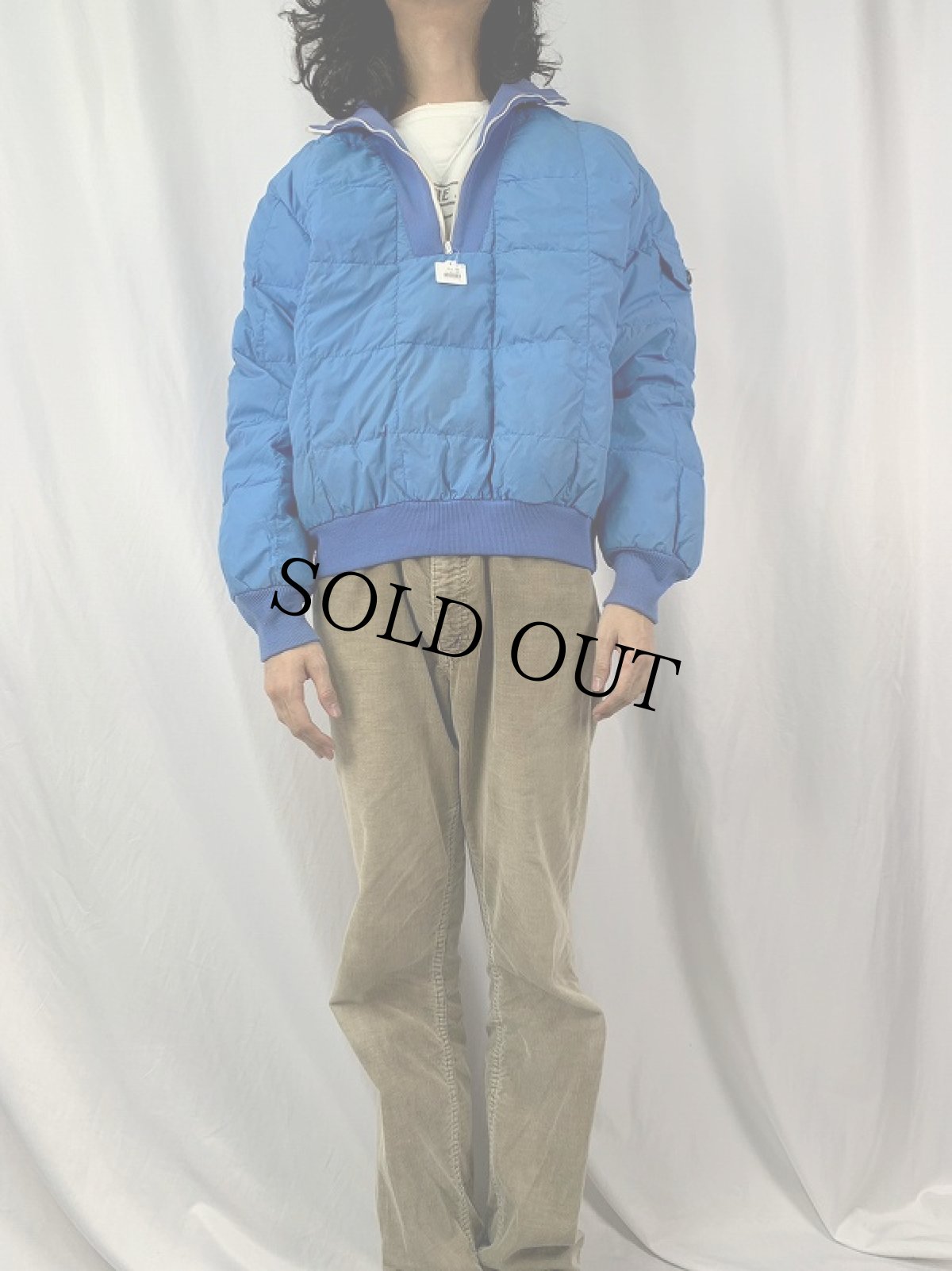 画像2: 80〜90's Eddie Bauer ハーフジップ プルオーバーダウンジャケット XL (2)