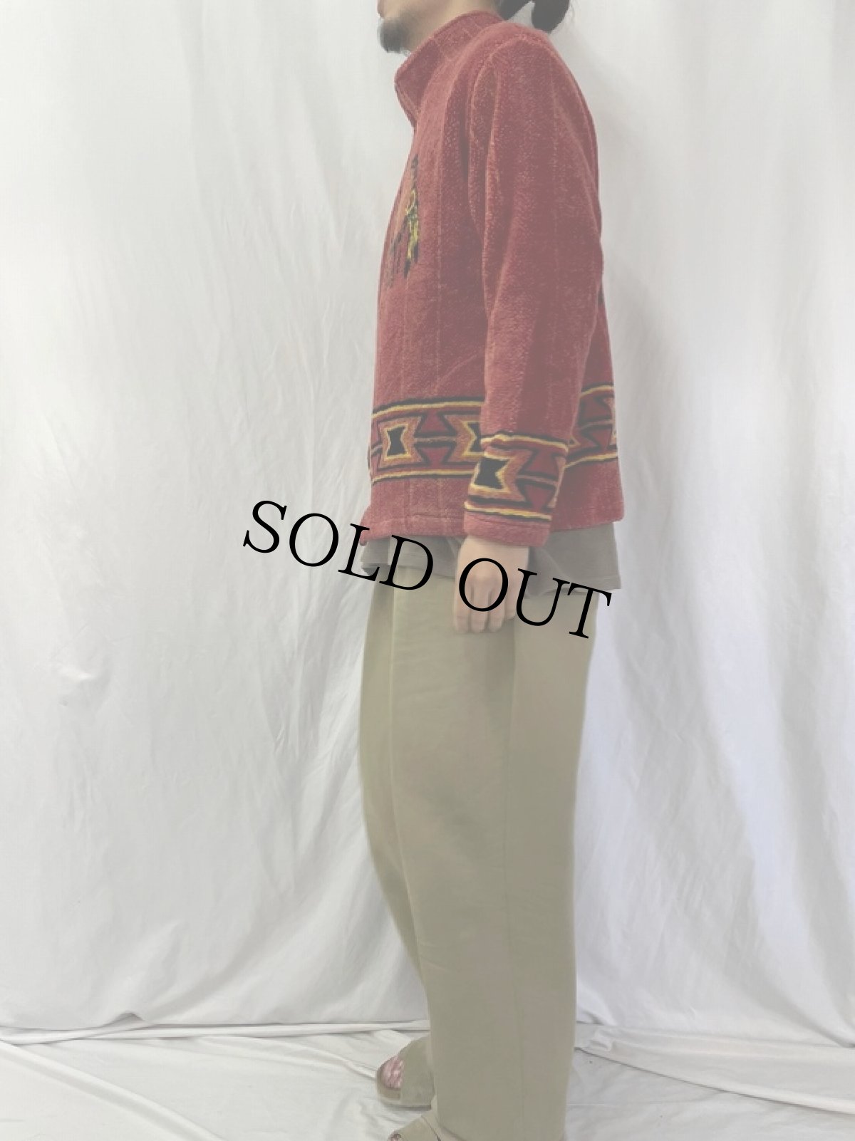 画像3: BLACK MOUNTAIN USA製 ドリームキャッチャー柄 フリースジャケット XL (3)