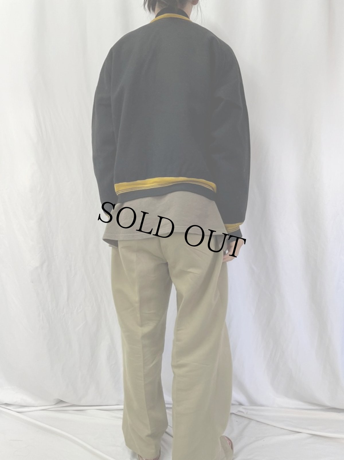 画像4: 50's Murray Randolph メルトンボタンスタジャン BLACK (4)