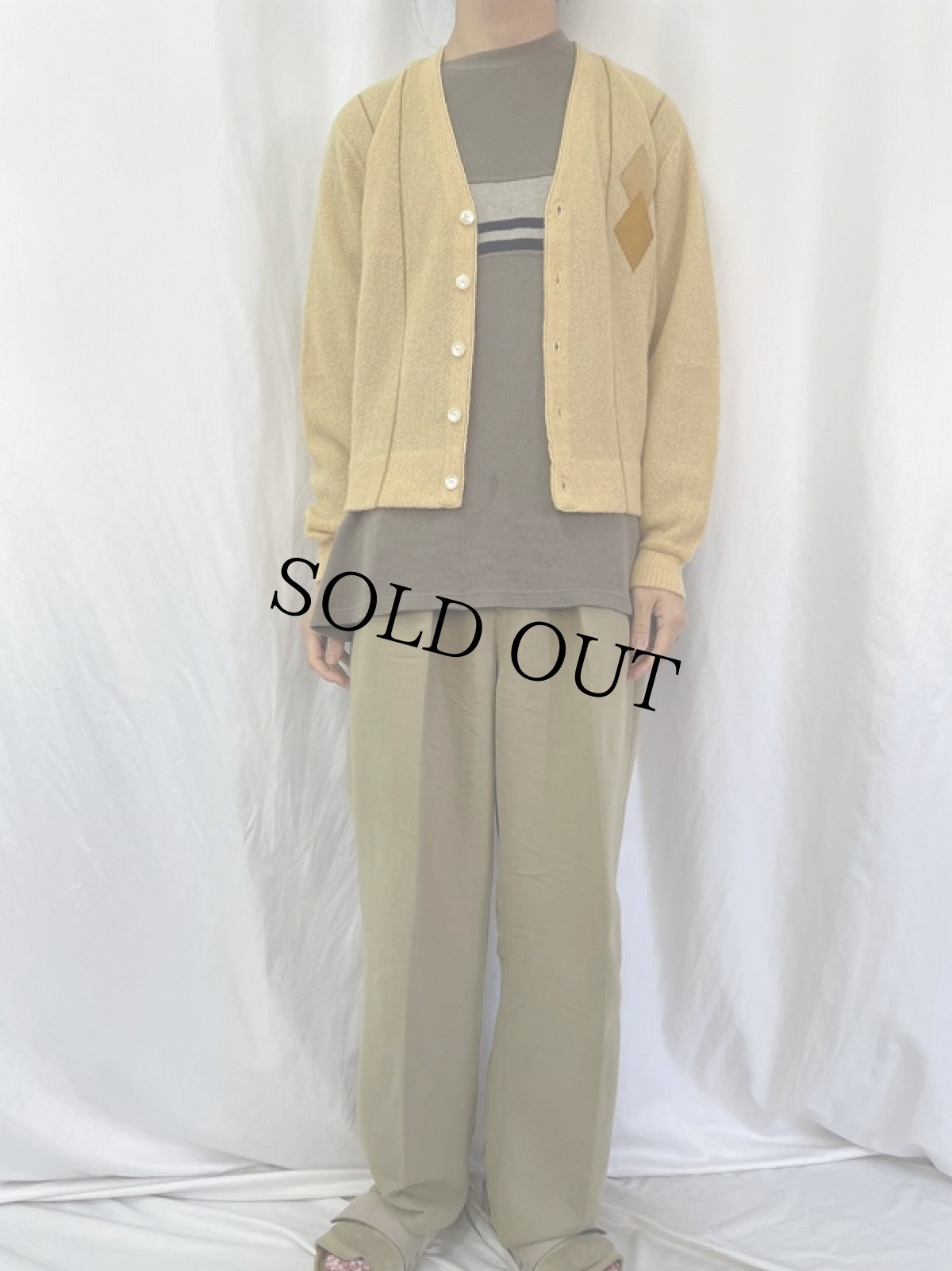 画像2: 60's モヘアニットカーディガン M (2)