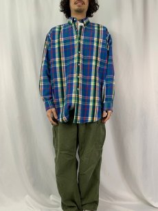 画像2: 90's〜 POLO Ralph Lauren "The Big Shirt" チェック柄 ヘビーネルシャツ M (2)