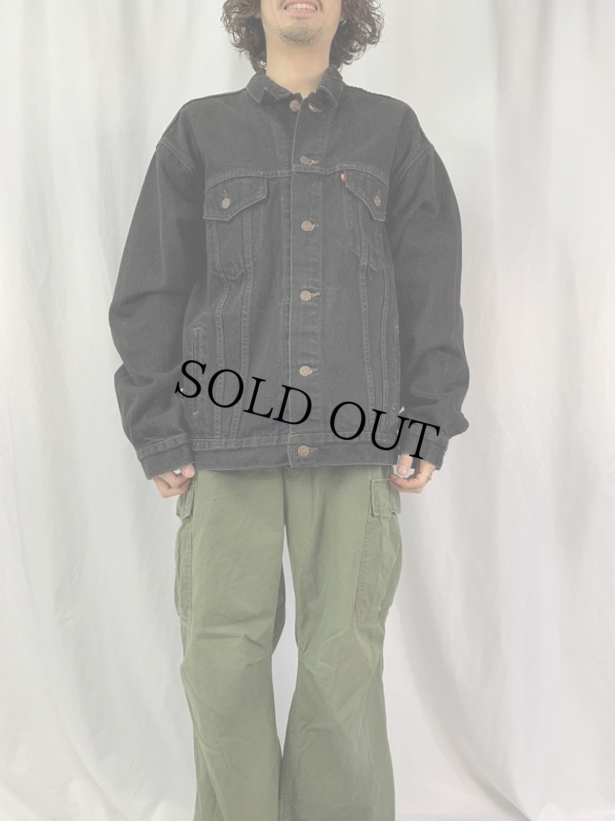画像2: 90's Levi's 70507-4159 USA製 ブラックデニムジャケット XL (2)