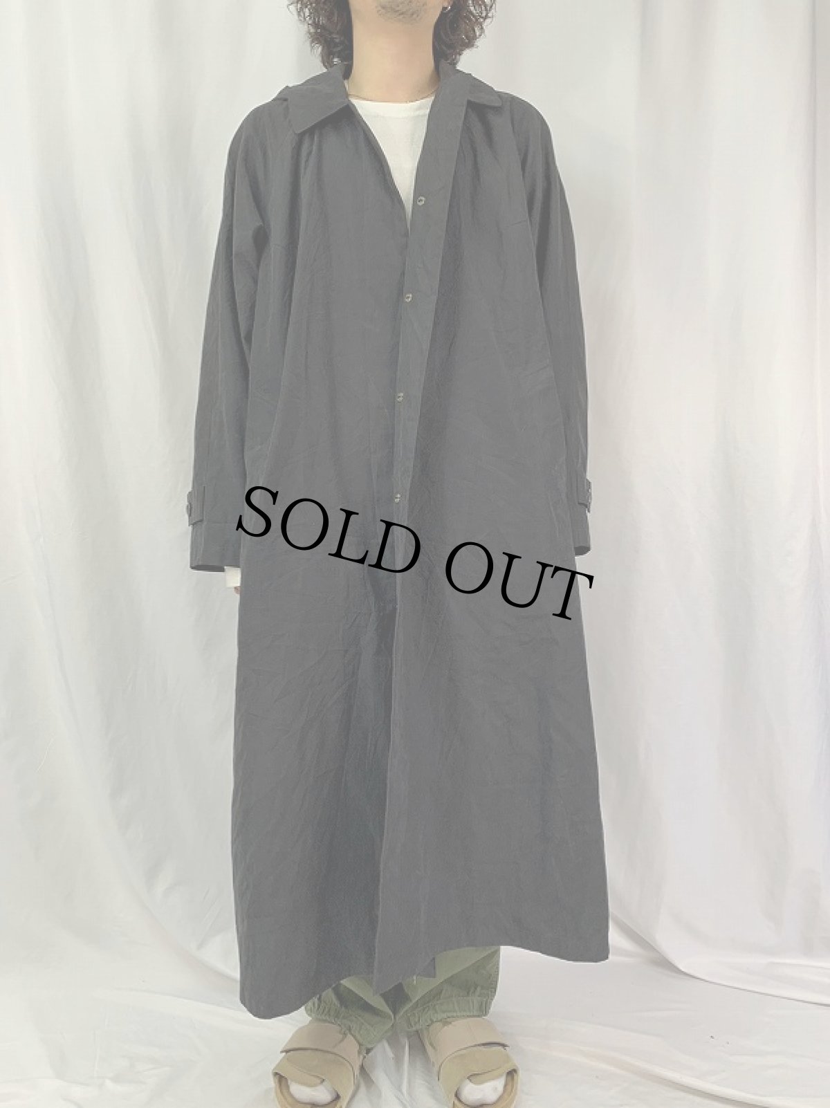 画像2: LONDON FOG フード付き ステンカラーコート BLACK 2XL (2)