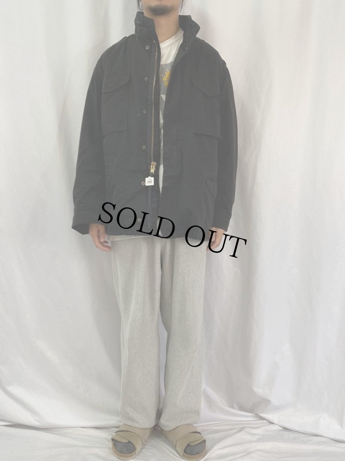 画像2: 民間品 "M-65 TYPE" フィールドジャケット BLACK LARGE-REGULAR (2)