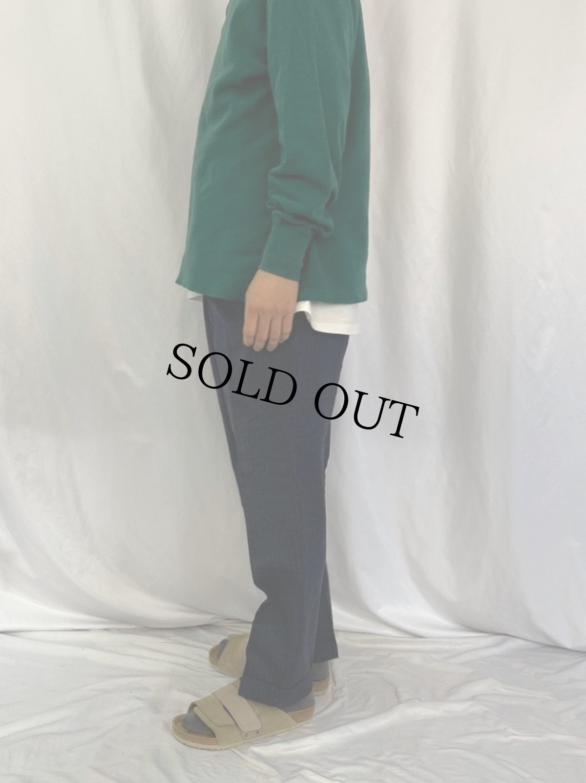 画像3: 60's ヘリンボーン織 ウールスラックス GRAY W31 (3)