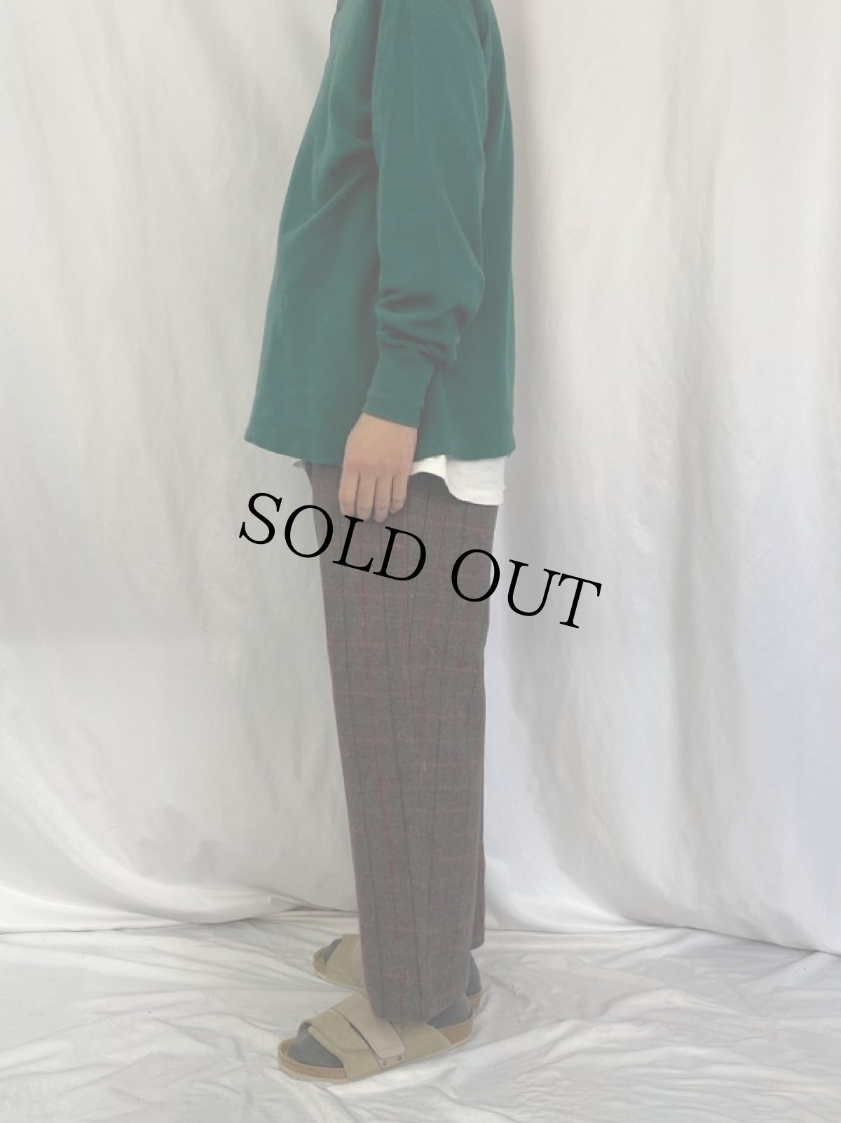 画像3: 60's チェック柄 マローンパンツ W31 (3)