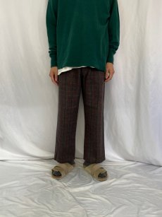 画像2: 60's "MALONE PANTS" チェック柄 メルトンウールパンツ W31 (2)