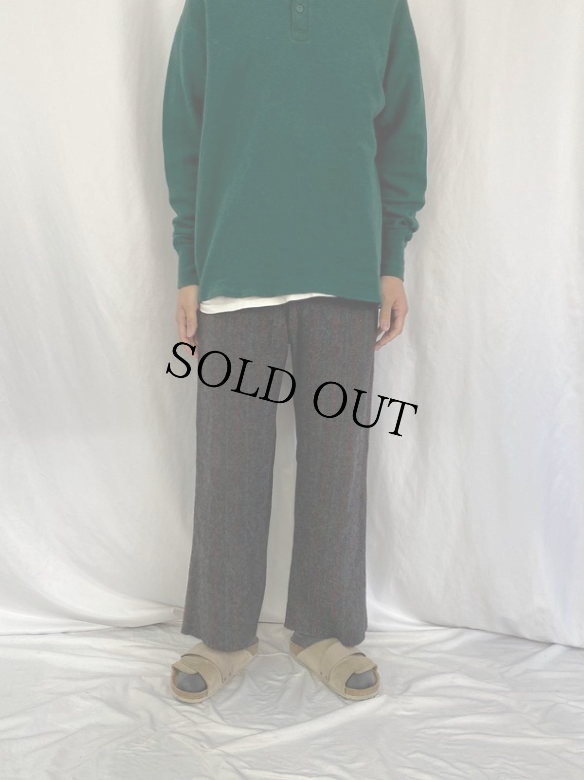 画像2: 70's チェック柄 マローンパンツ W32 (2)