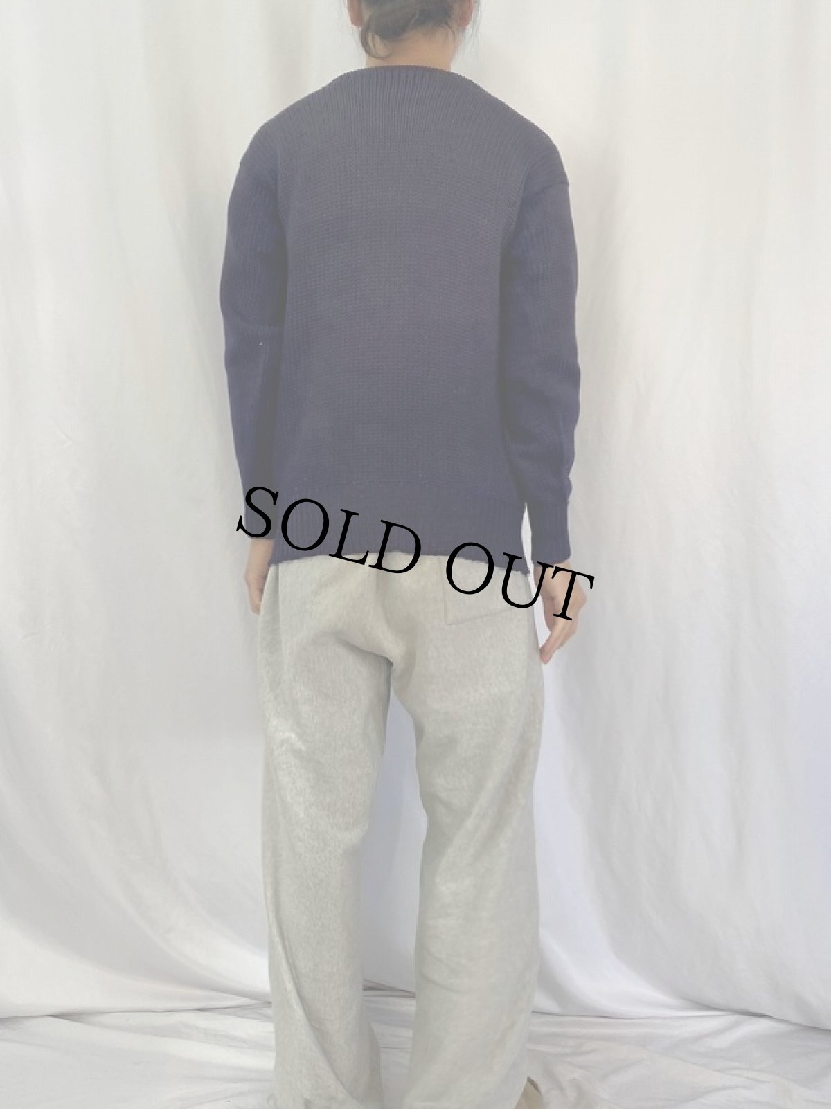画像4: 50's ウールニットセーター NAVY (4)