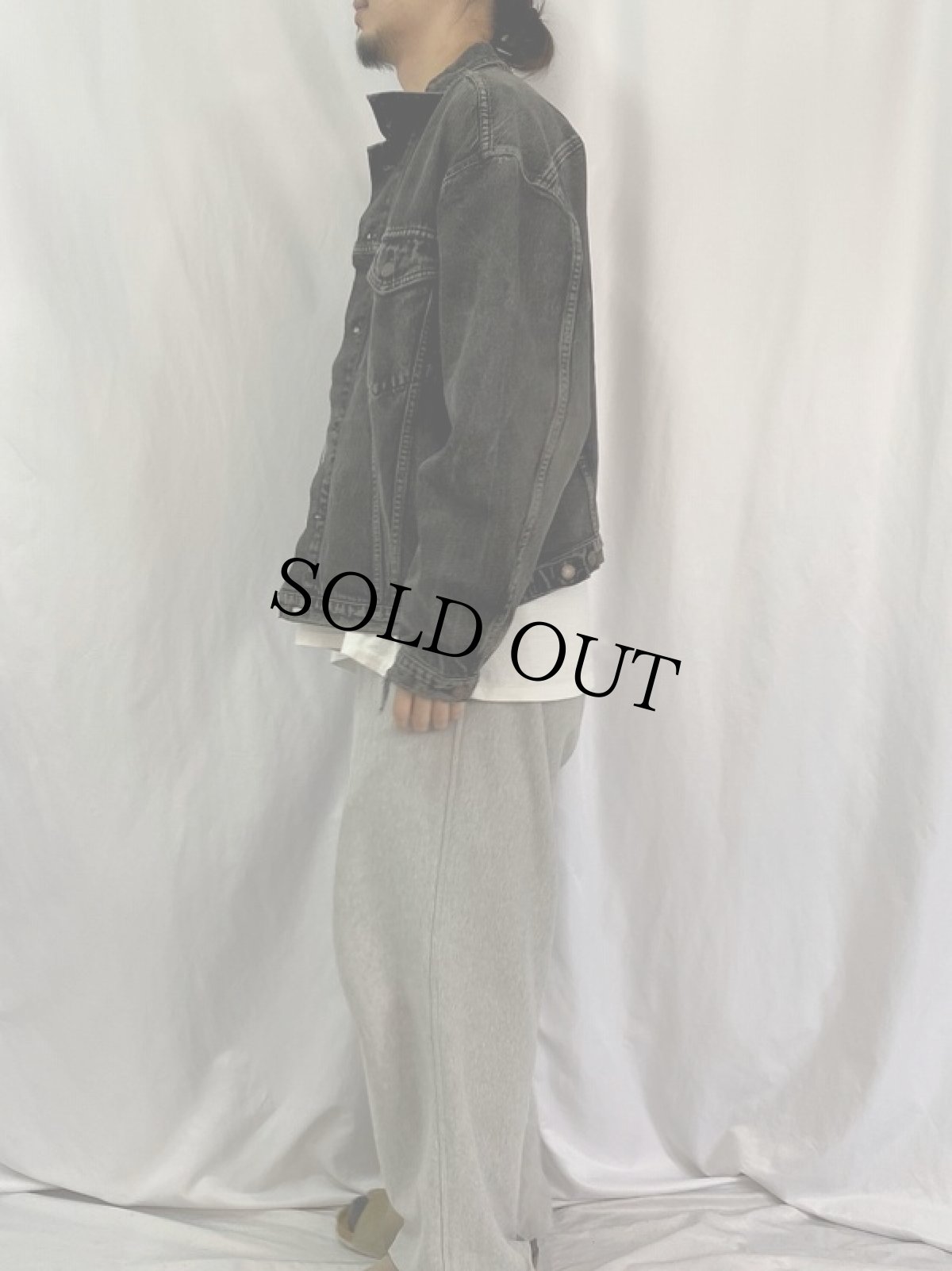画像3: 90's Levi's 75525-0260 ブラックデニムジャケット L (3)
