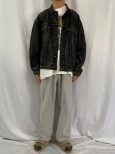 画像2: 90's Levi's 75525-0260 ブラックデニムジャケット L (2)