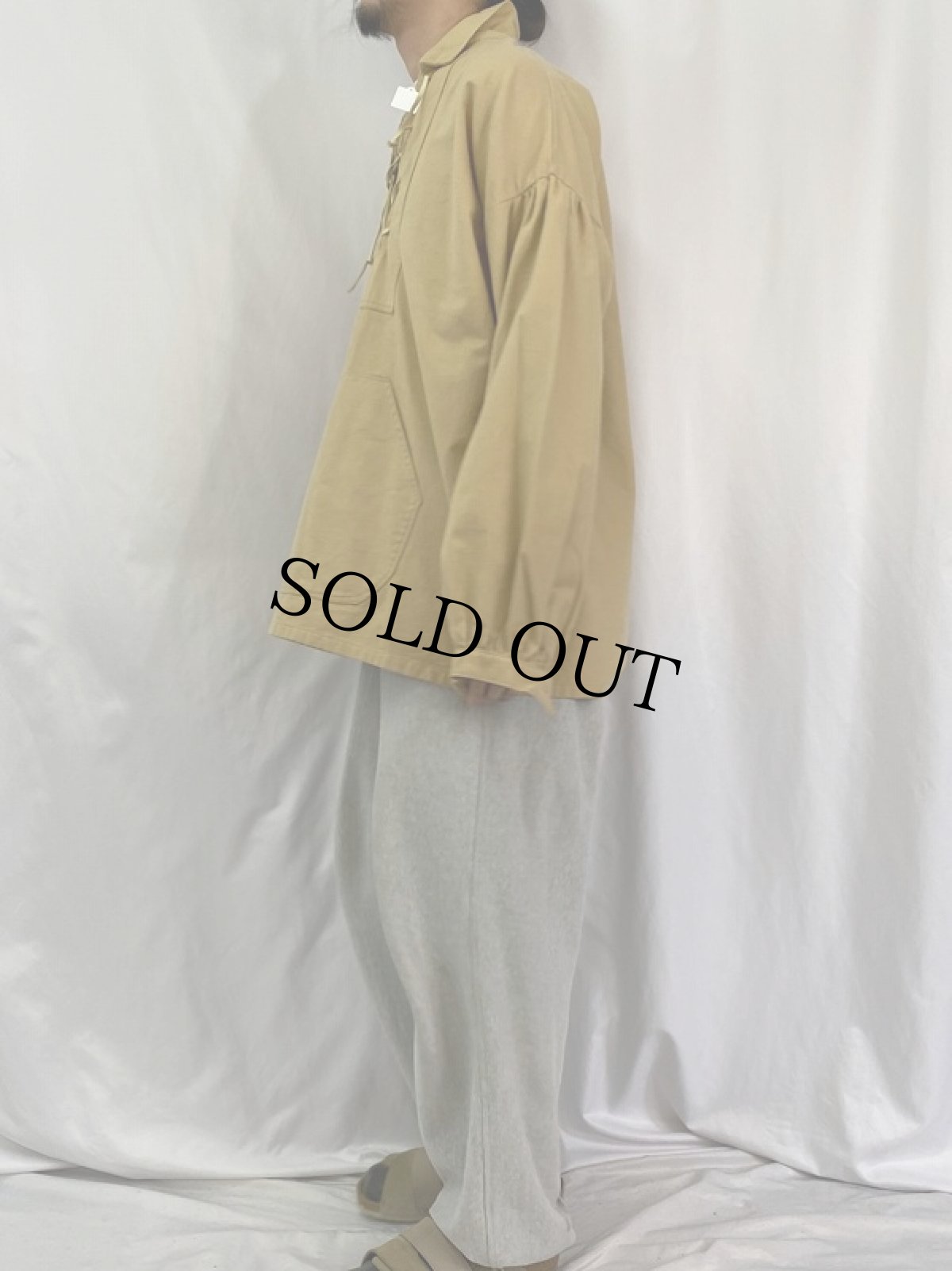 画像3: シャモアクロス レースアップシャツ (3)