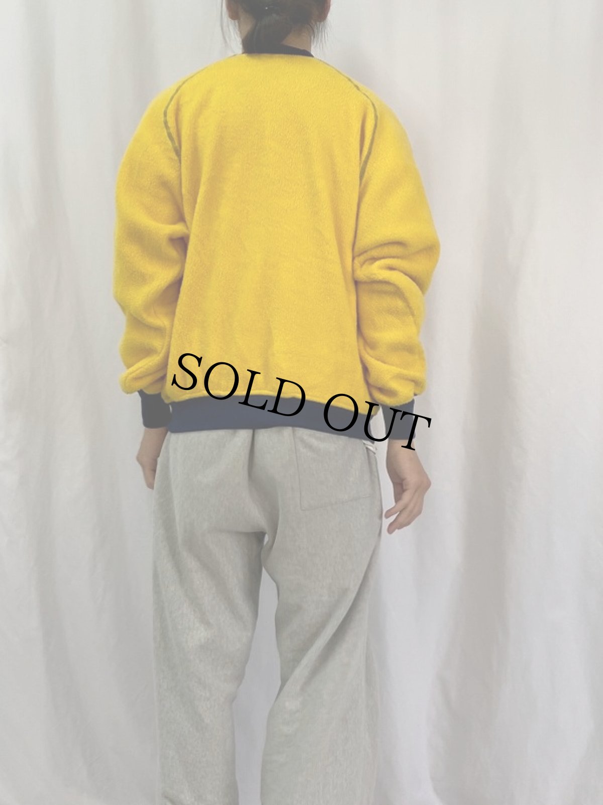 画像4: 90's LANDS'END USA製 フリースラグランスウェット M (4)