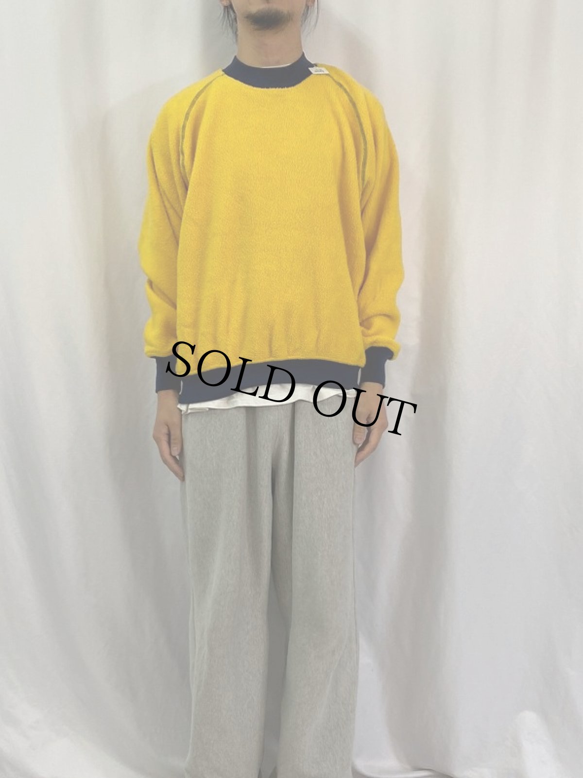 画像2: 90's LANDS'END USA製 フリースラグランスウェット M (2)