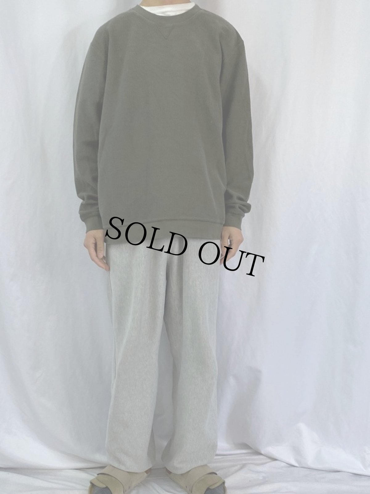 画像2: 90's LANDS'END 前V パイルスウェット XL (2)