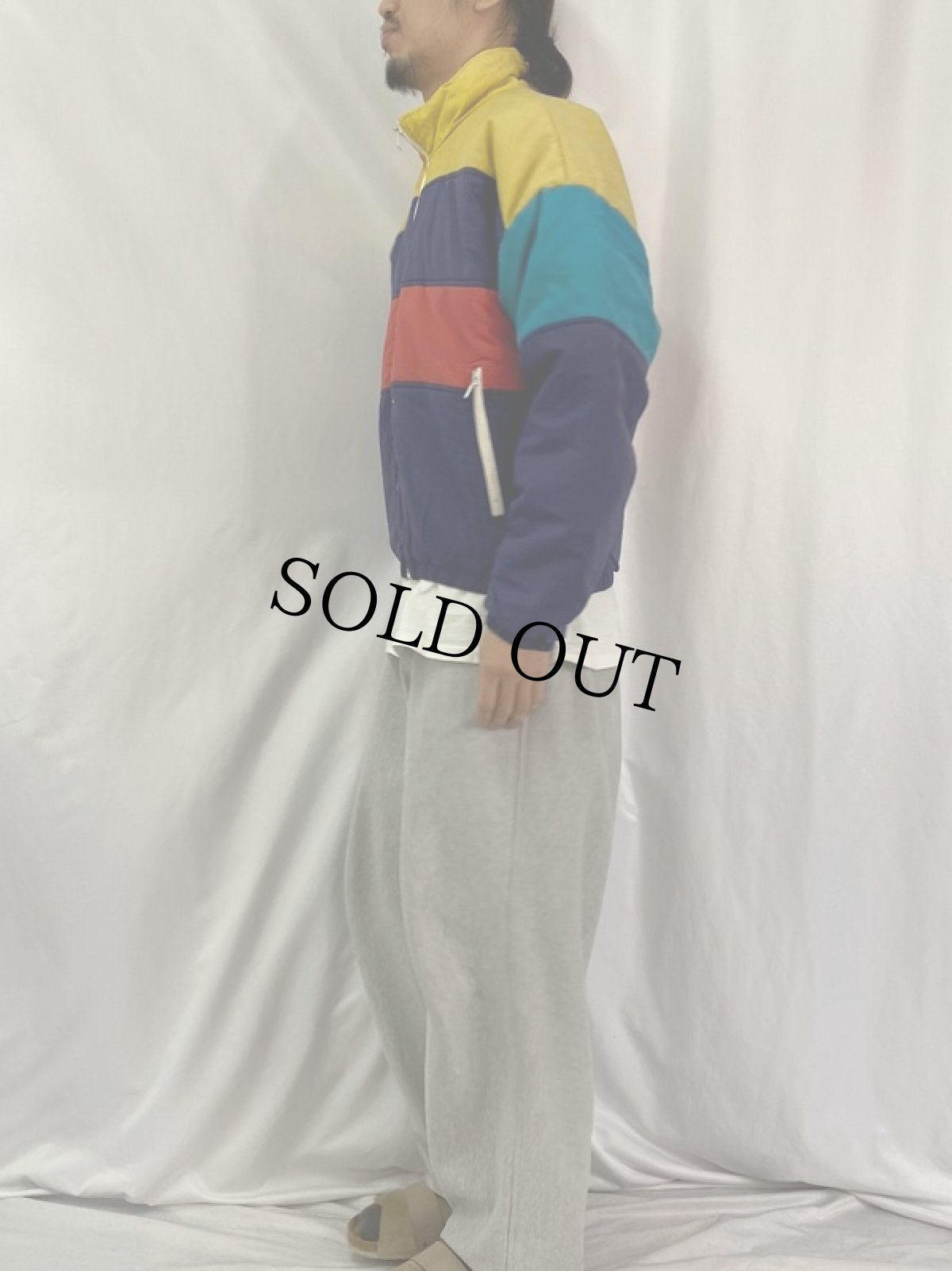 画像3: 80's OCEAN PACIFIC ボーダー柄 中綿ジャケット (3)