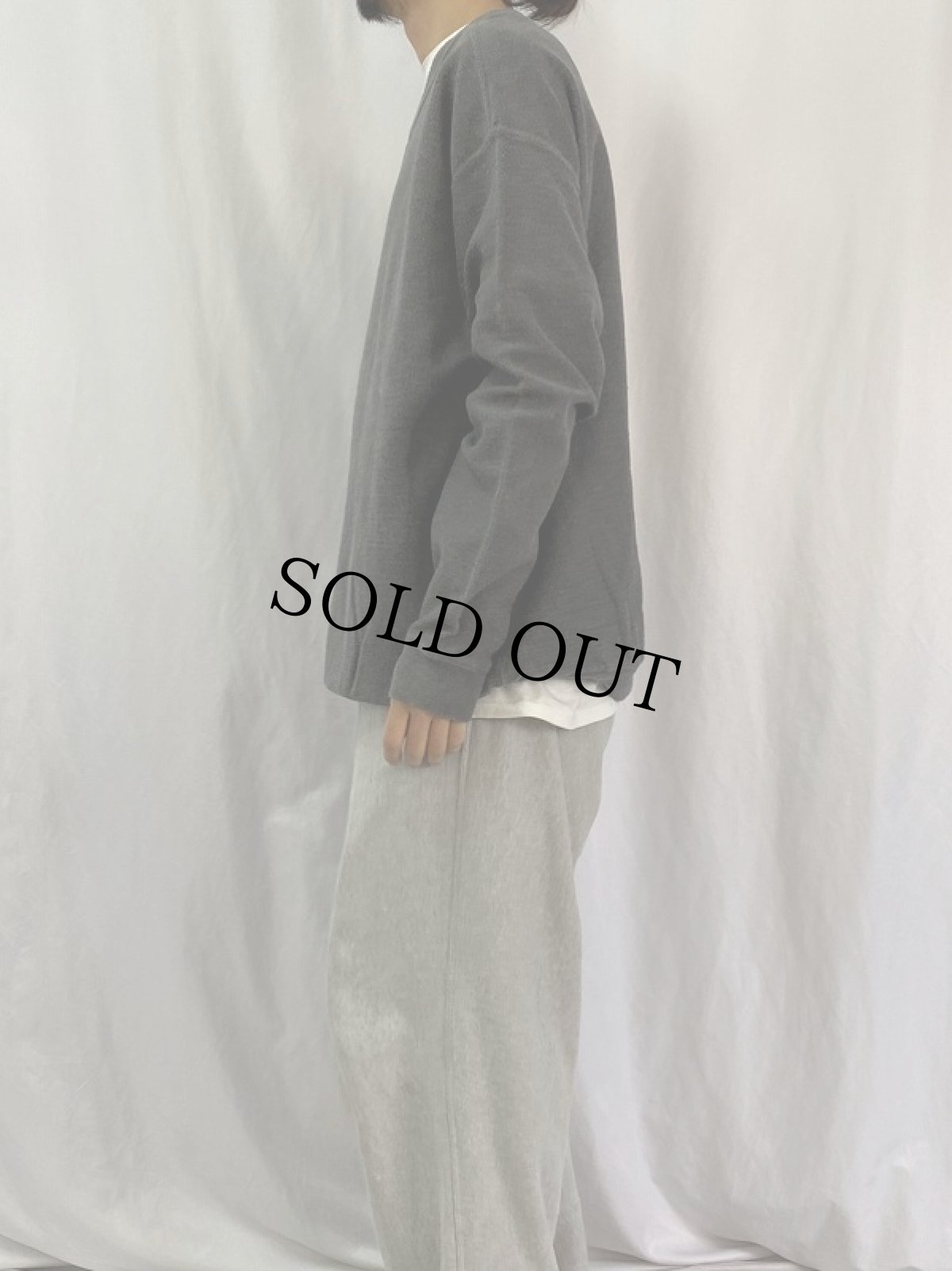 画像3: 90's LANDS'END USA製 前V パイルスウェット XL (3)