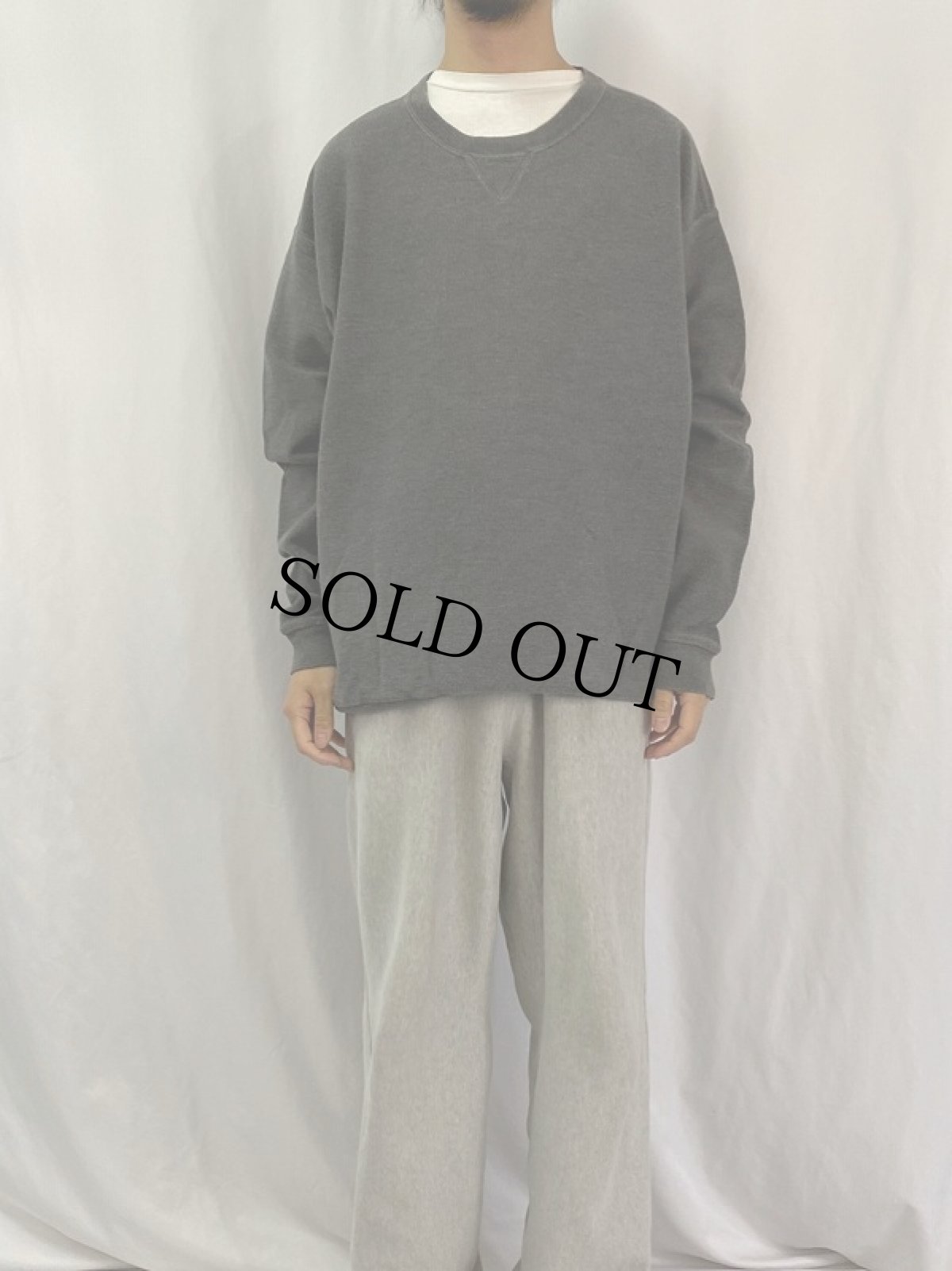 画像2: 90's LANDS'END USA製 前V パイルスウェット XL (2)