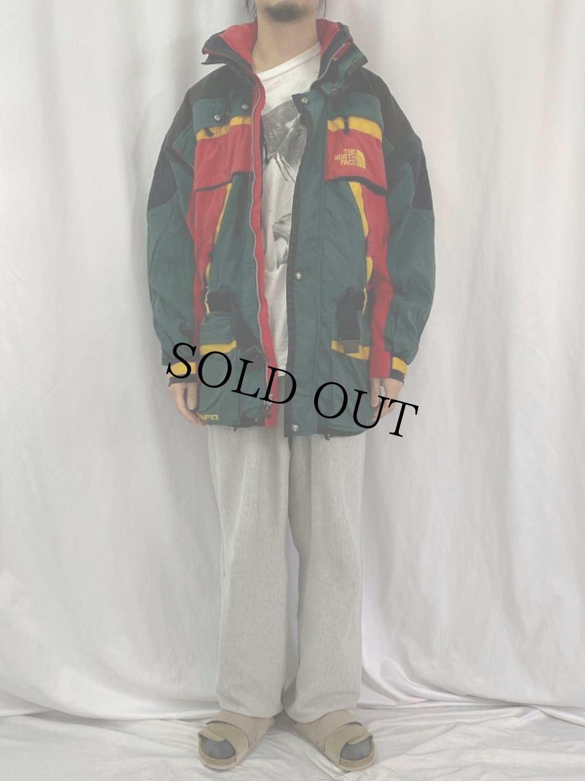 画像2: 90's THE NORTH FACE "GORE-TEX" ラスタカラー ナイロンスキージャケット (2)