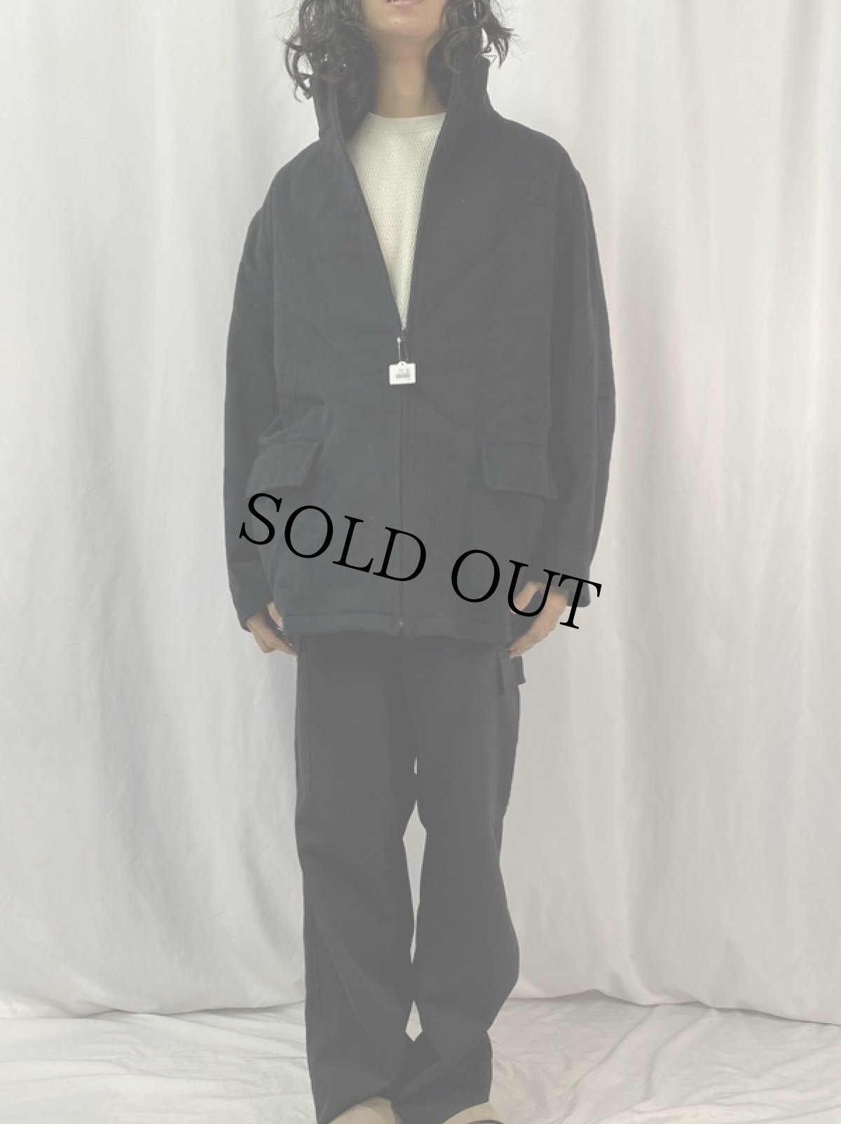 画像2: LAUREN RALPH LAUREN メルトンジップコート BLACK (2)