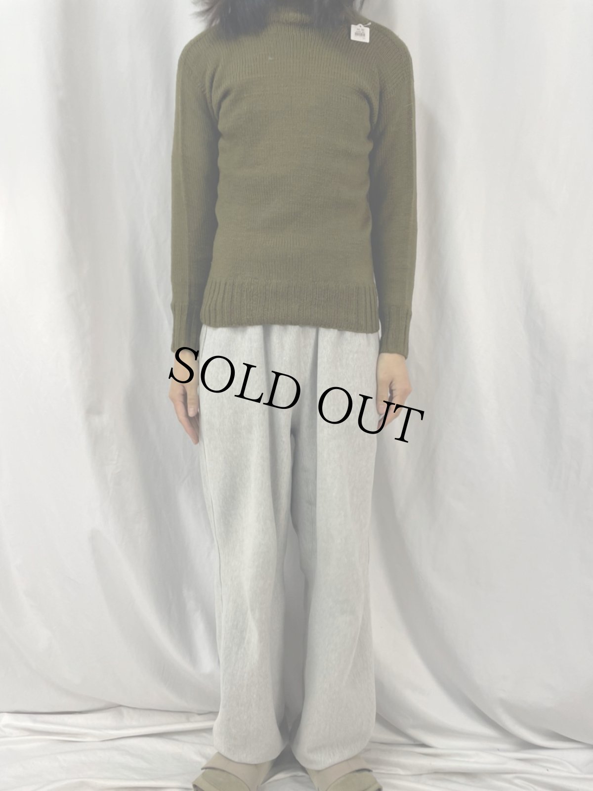 画像2: 40's AMERICAN RED CROSS ウールタートルネックニットセーター (2)