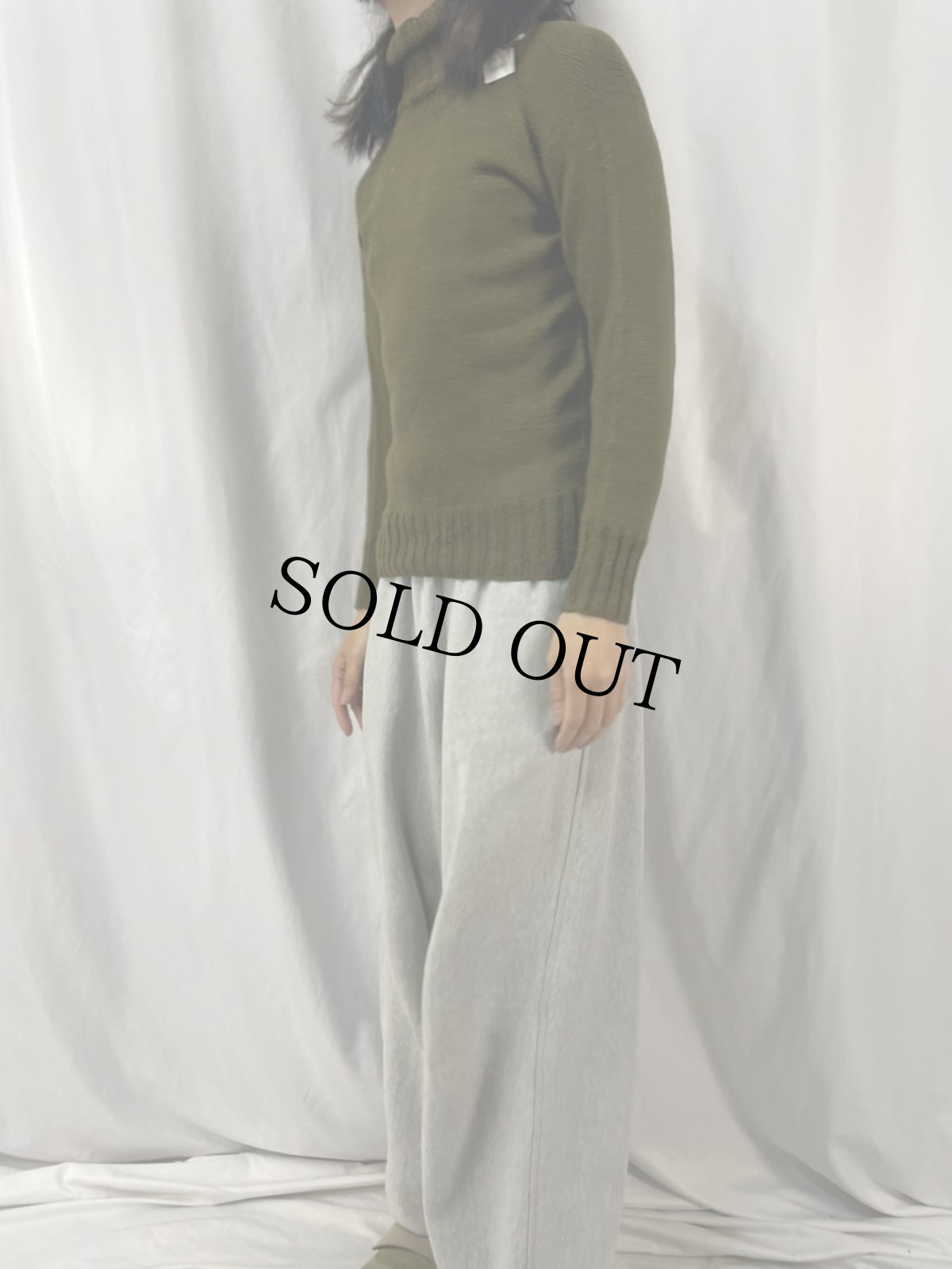 画像3: 40's AMERICAN RED CROSS ウールタートルネックニットセーター (3)