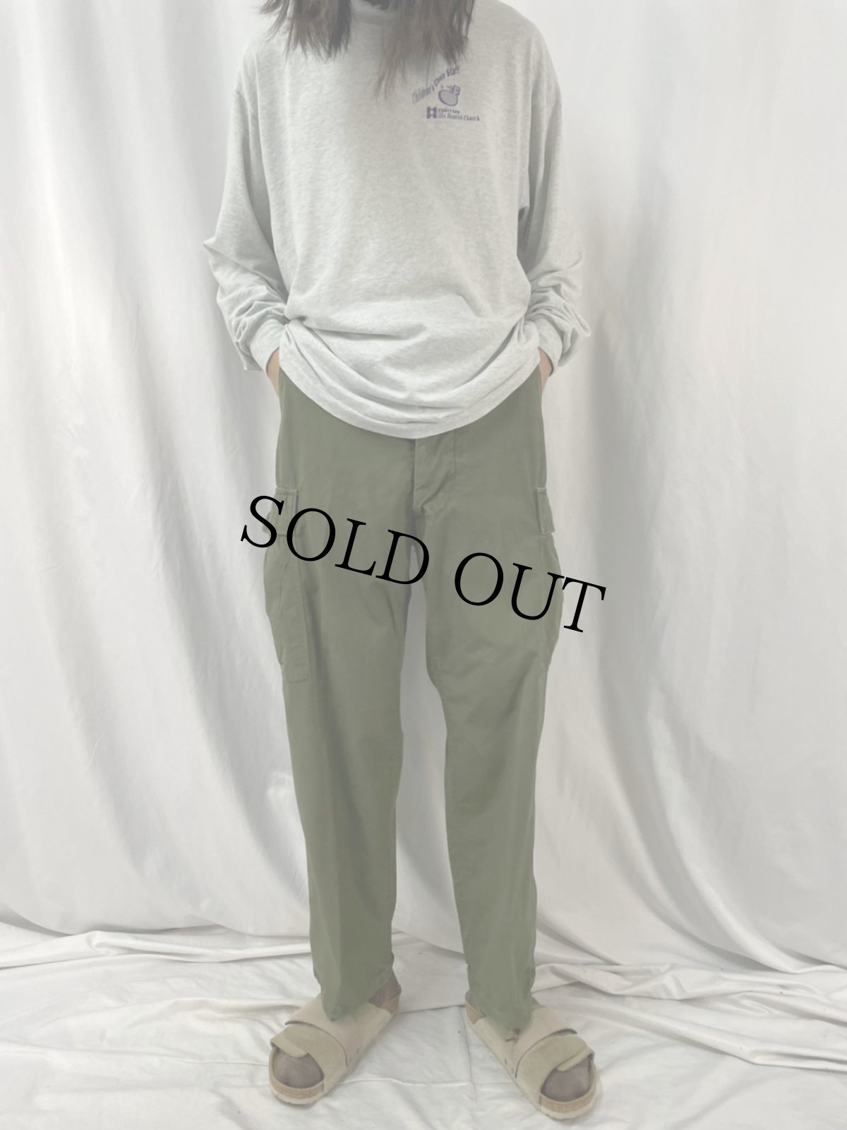 画像2: 60's U.S.ARMY 2nd コットンポプリン ジャングルファティーグパンツ MEDIUM-SHORT (2)