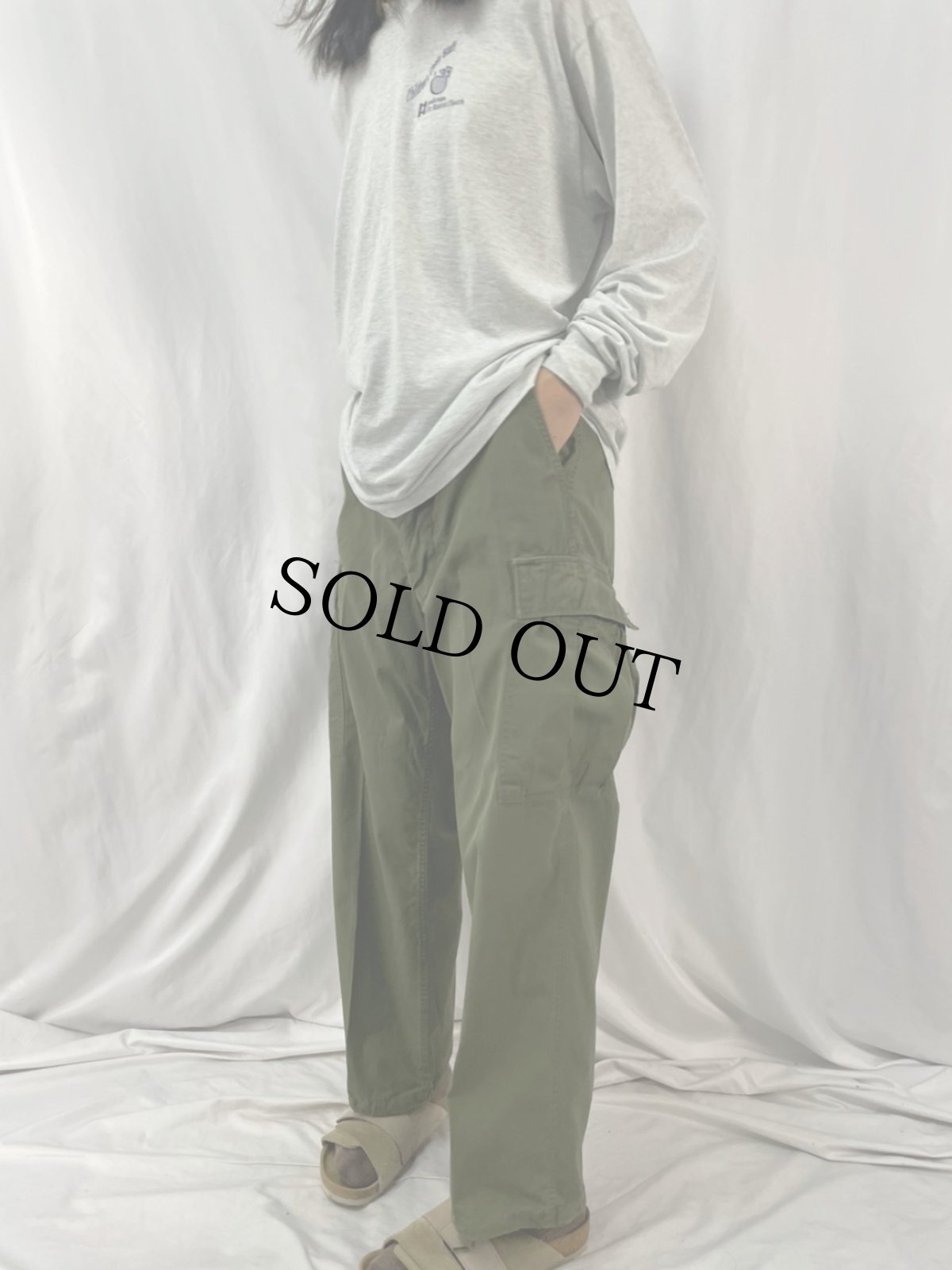 画像3: 60's U.S.ARMY 2nd コットンポプリン ジャングルファティーグパンツ MEDIUM-SHORT (3)