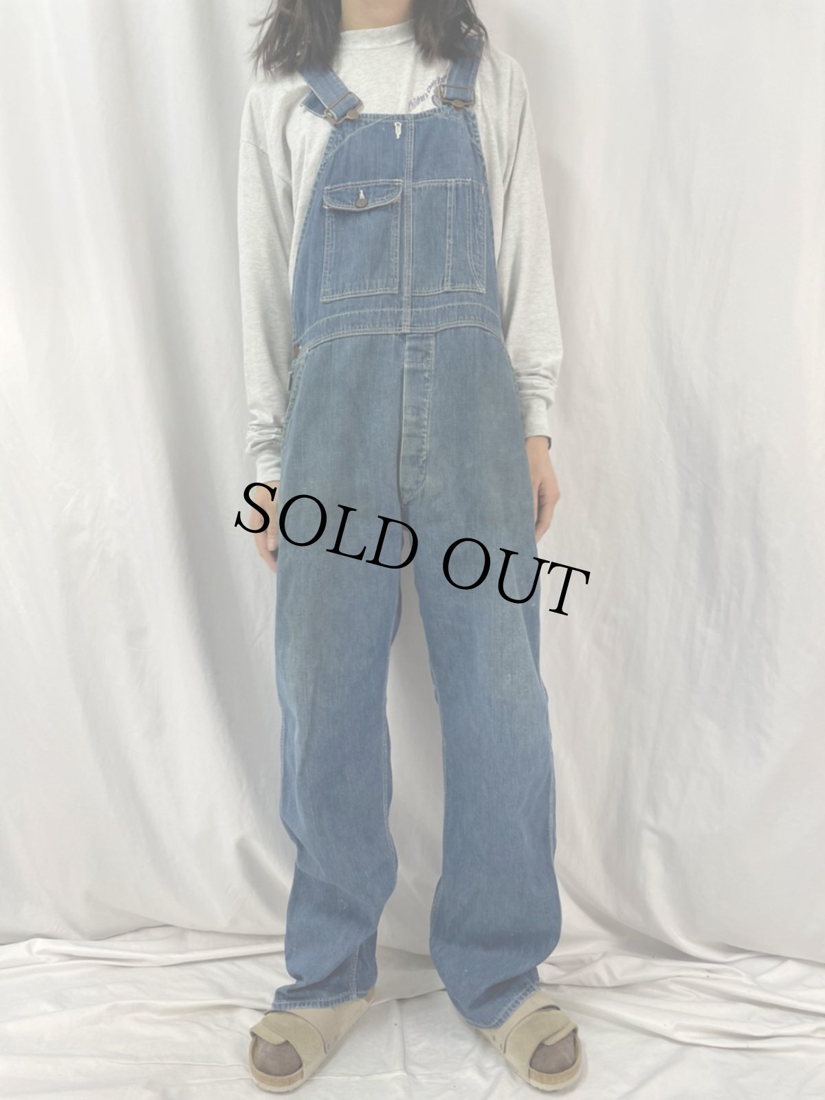 画像2: 40's MONTGOMERY WARD "WARD'S HOMESTEADER" ローバック デニムオーバーオール (2)