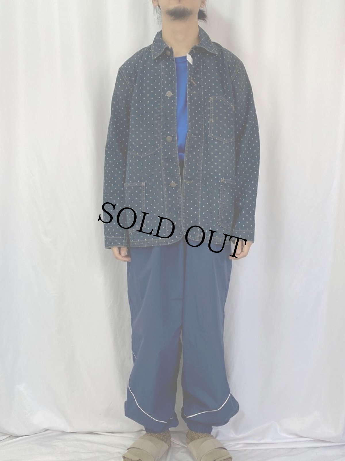 画像2: Double RL Supply Co. Indigo cloth USA製 チェンジボタン×変形ポケ カバーオール L (2)