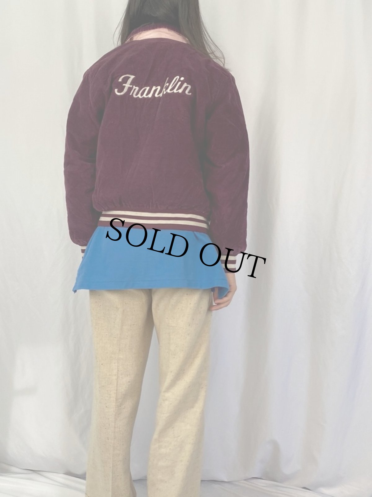 画像4: 70's USA製 刺繍 キルティングライナー コーデュロイスタジャン S (4)