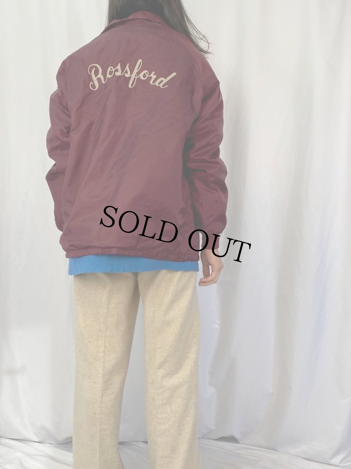 画像4: 70's USA製 チェーン刺繍 裏ボア コーチジャケット L (4)