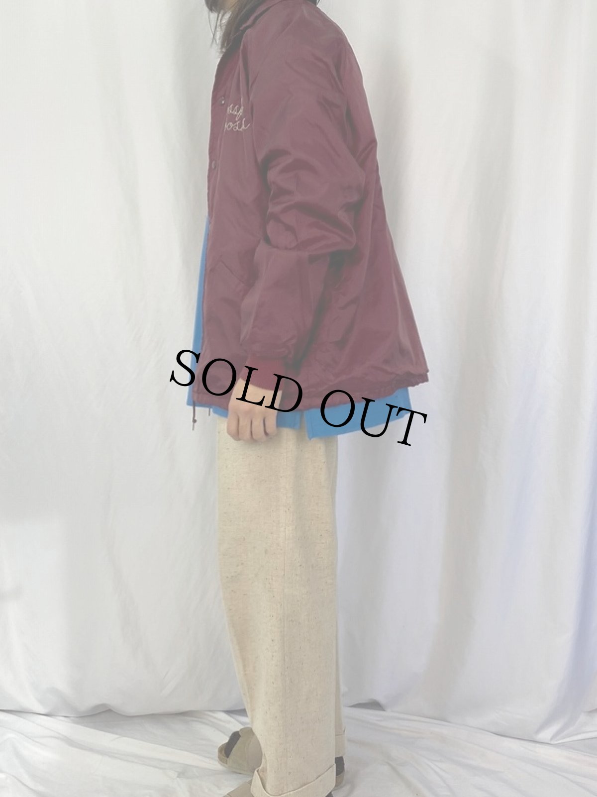 画像3: 70's USA製 チェーン刺繍 裏ボア コーチジャケット L (3)