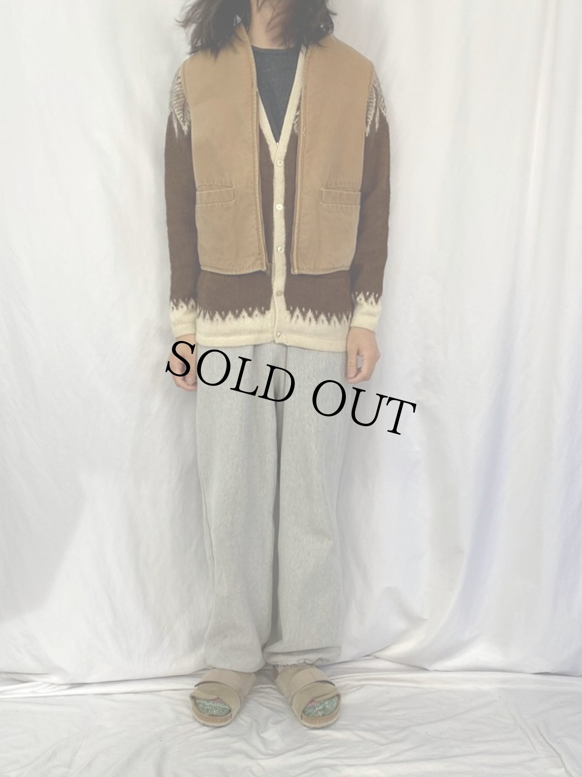 画像2: 70's Carhartt プリントタグ ボアライナー ダックベスト S (2)