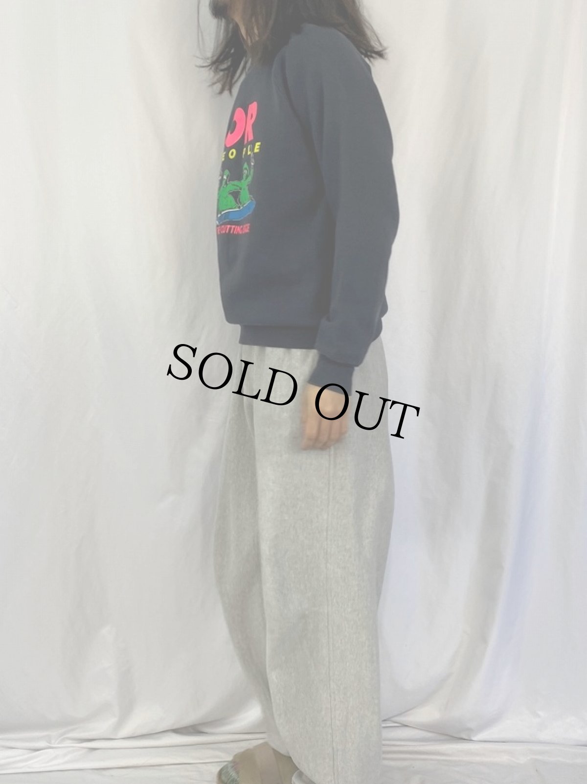 画像3: 90's USA製 "OR PEOPLE THE CUTTING EDGE" プリントスウェット BLACK L (3)