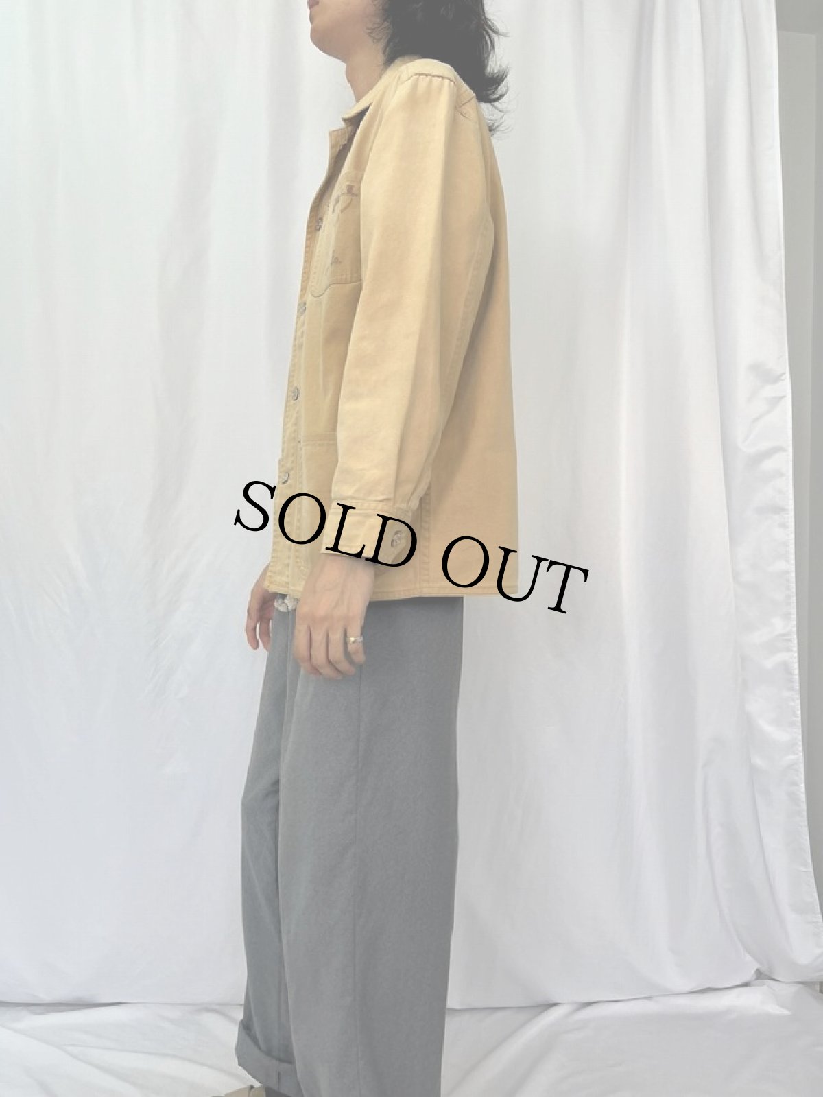 画像3: 80〜90's RALPH LAUREN POLO COUNTRY USA製 "RRL初期" ラウンドカラーダックカバーオール (3)