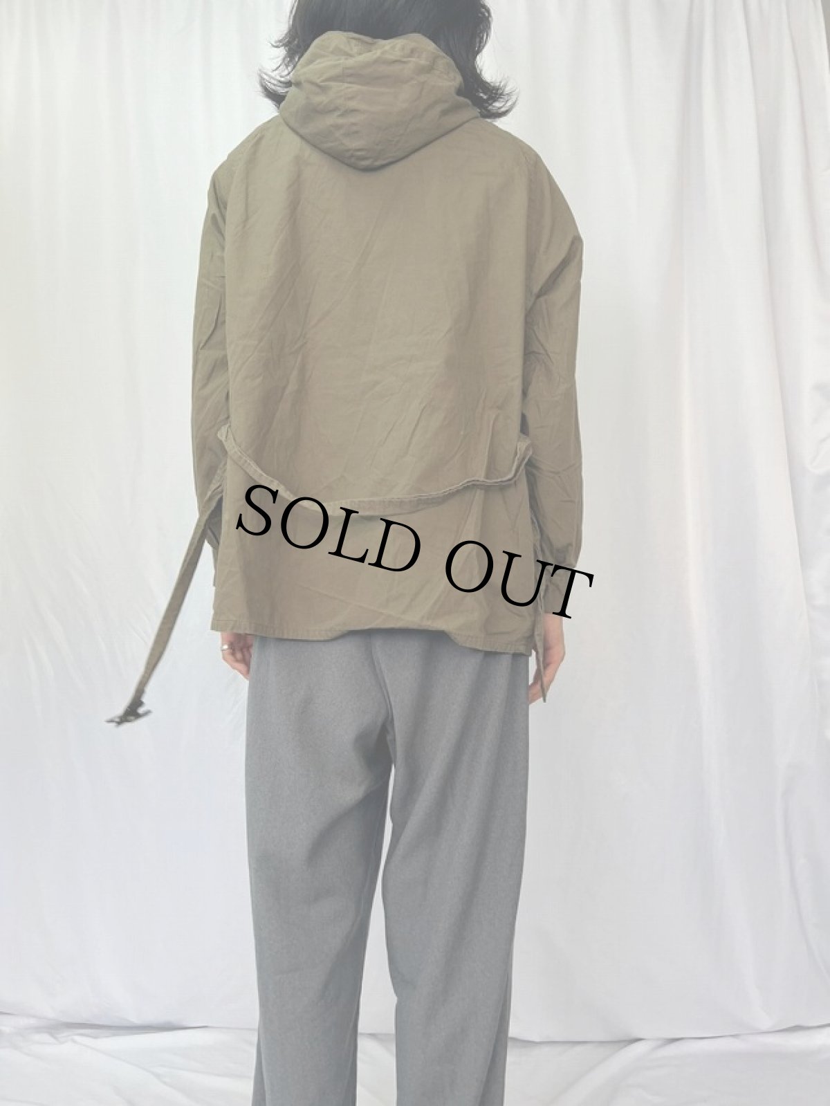 画像4: 90's〜 Ralph Lauren RRL 三ツ星 "Motorcycle Type" グローブポケット×フック コットンポプリンフードジャケット L (4)