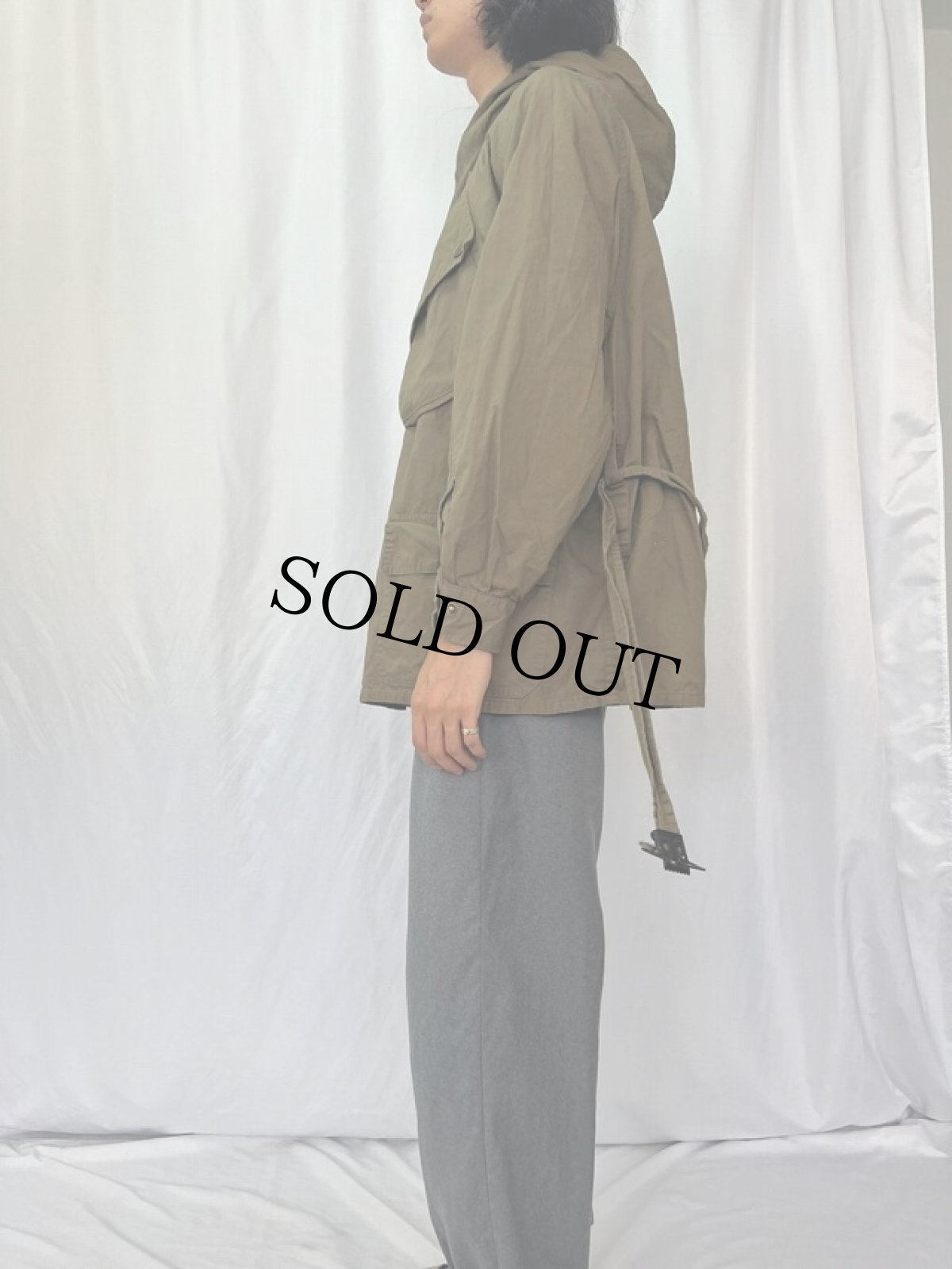 画像3: 90's〜 Ralph Lauren RRL 三ツ星 "Motorcycle Type" グローブポケット×フック コットンポプリンフードジャケット L (3)