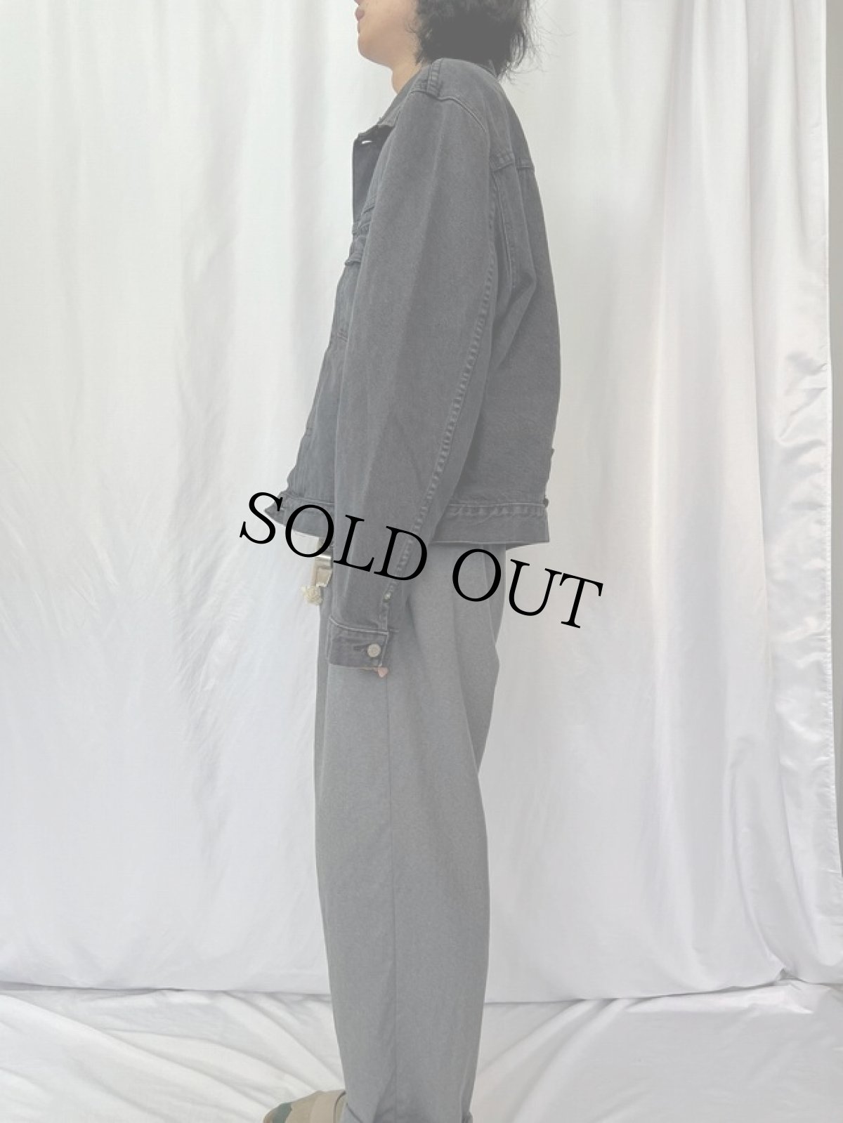 画像3: 90's〜 Ralph Lauren RRL 三ツ星 ブラックデニムジャケット XL (3)