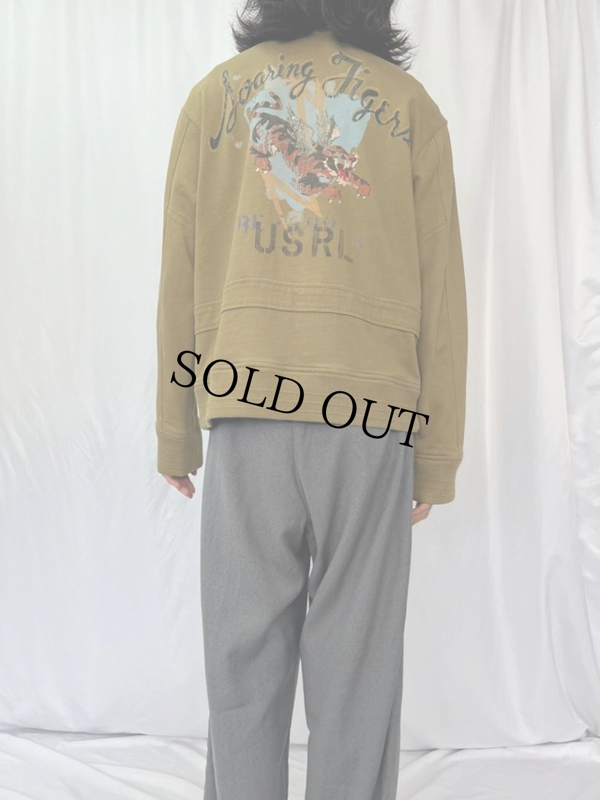 画像4: POLO Ralph Lauren "Soaring Tiger USRL" ワッペン×プリント ミリタリージャケット L (4)