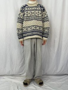 画像2: PURPLE MOUNTAIN ECUADOR製 柄編み ロールネックウールニットセーター (2)