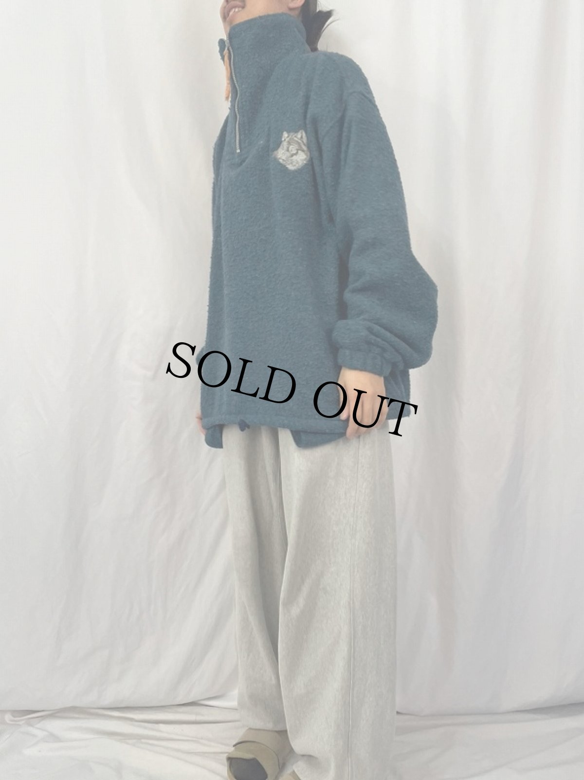 画像3: EARTH RAGS オオカミ刺繍 プルオーバージャケット XXL (3)