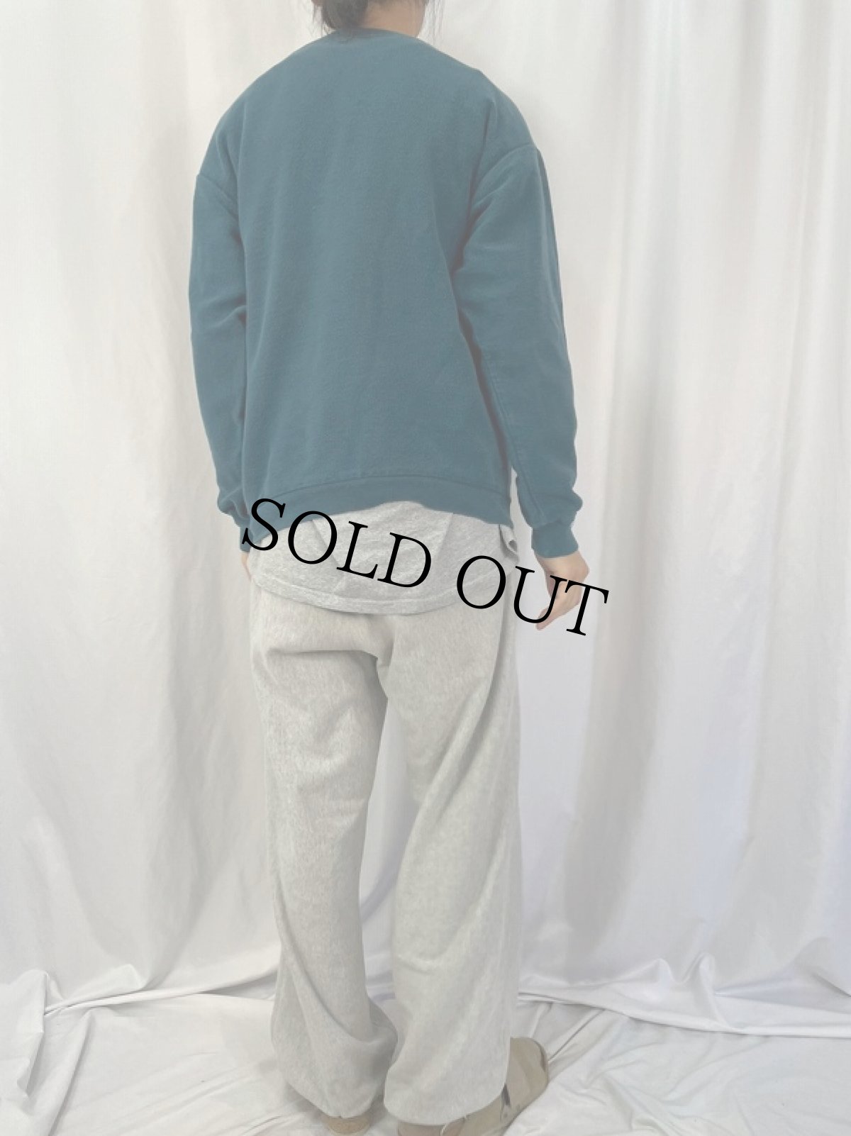 画像4: 90's LANDS'END USA製 前V パイルスウェット M (4)