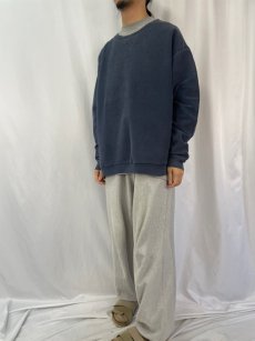 画像3: 90's LANDS'END USA製 前V パイルスウェット NAVY XL (3)