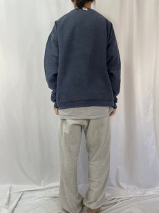 画像4: 90's LANDS'END USA製 前V パイルスウェット NAVY XL (4)