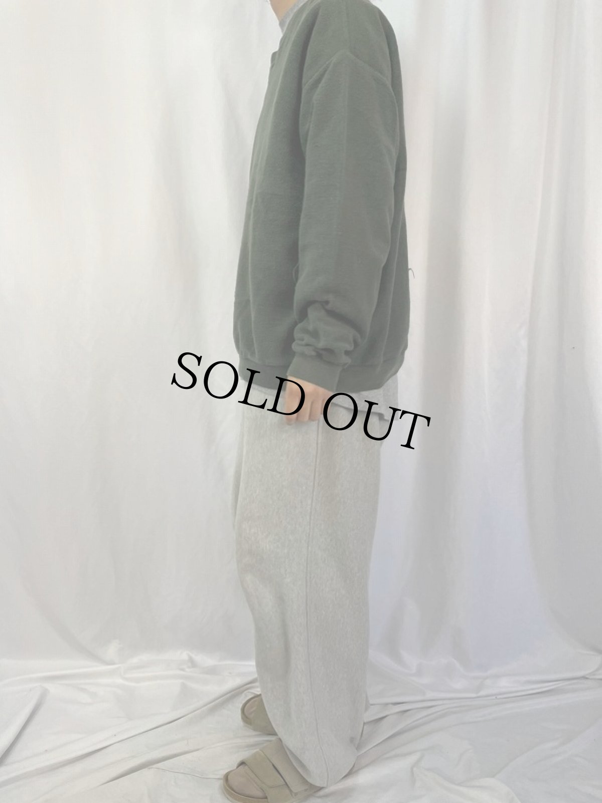 画像3: 90's LANDS'END USA製 前V パイルスウェット XL (3)