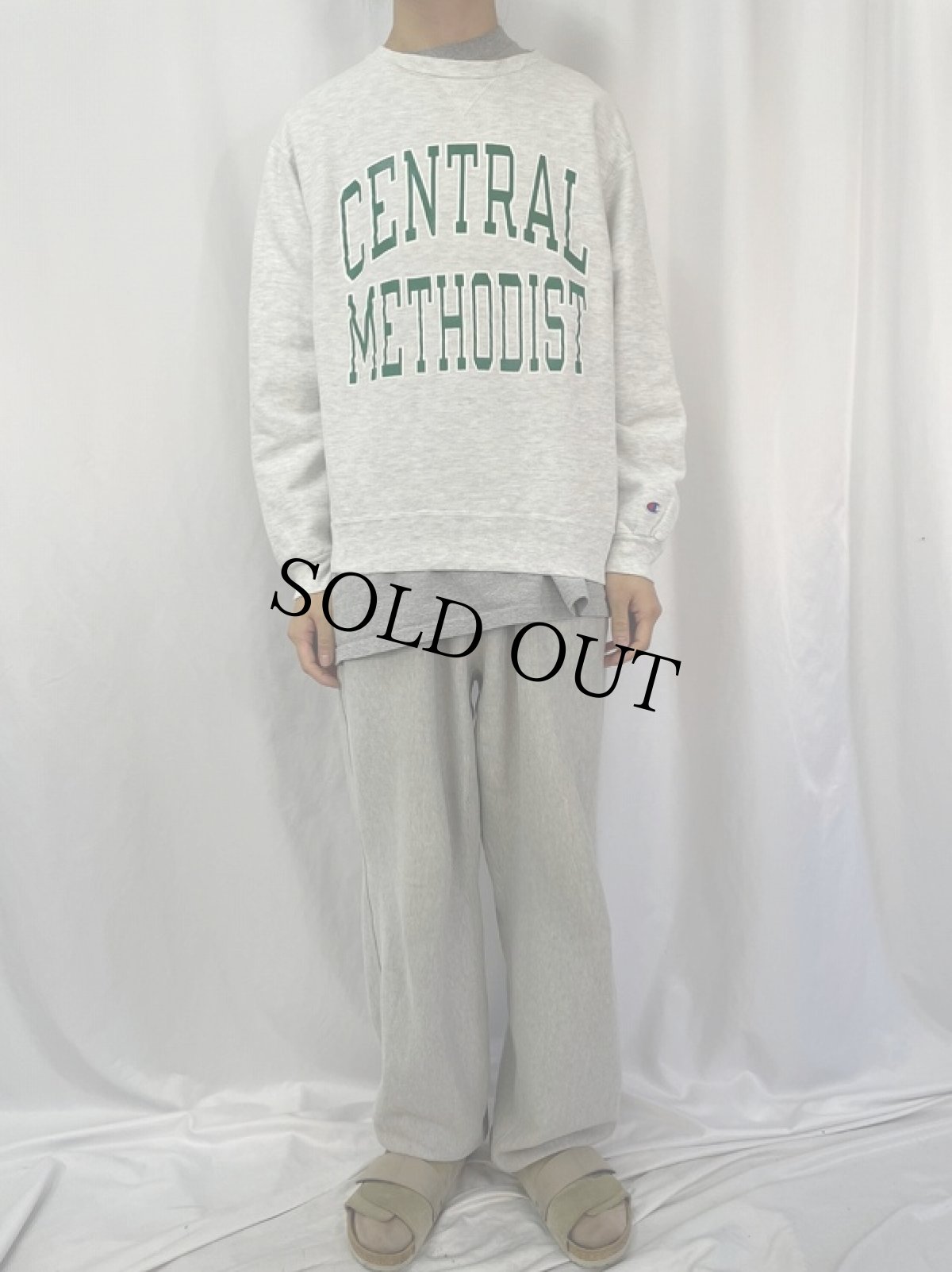 画像2: 90's Champion USA製 "CENTRAL METHODIST" プリントスウェット XXL (2)