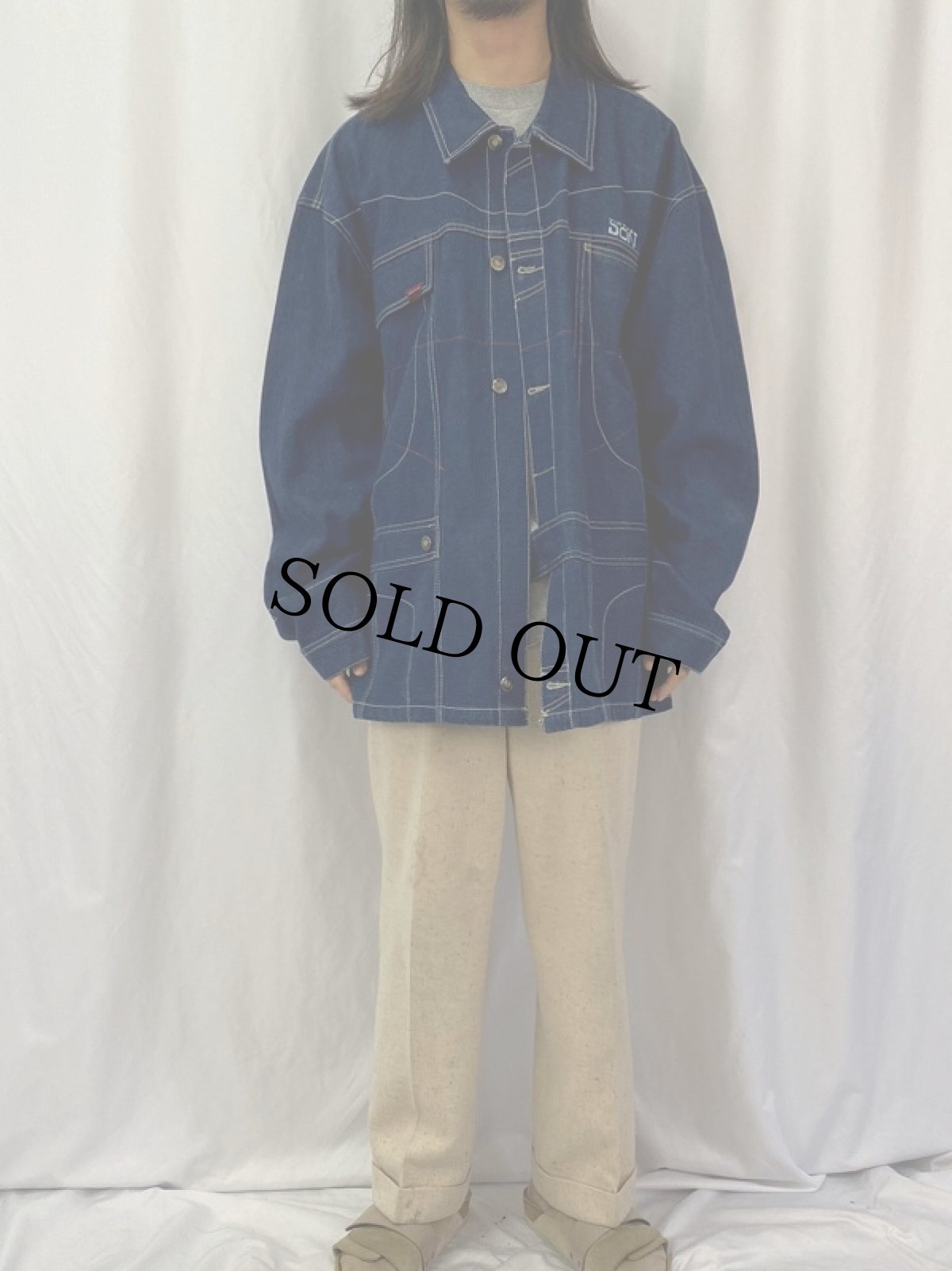 画像2: デザインデニムジャケット 2XL (2)